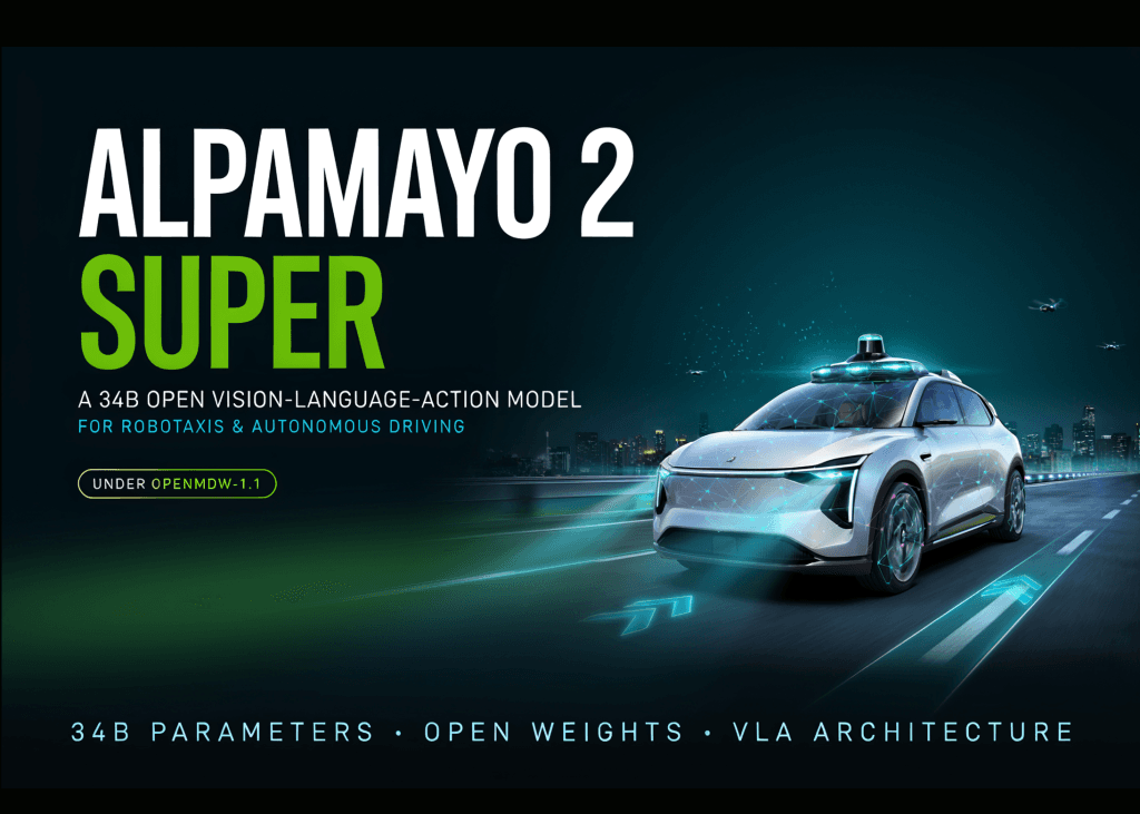 NVIDIA udostępnia Alpamayo 2 Super: otwarty model VLA 34B dla autonomicznej jazdy