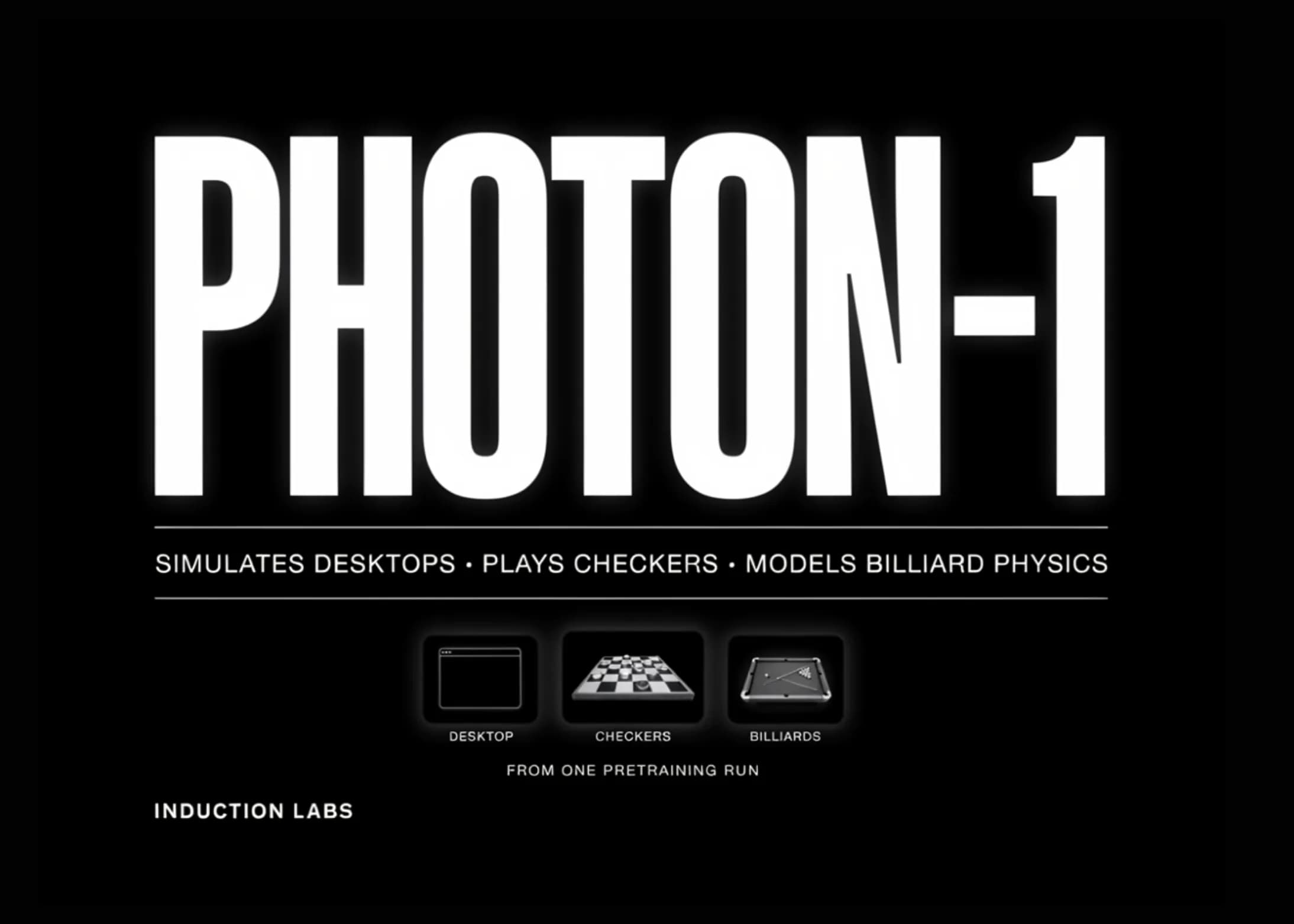 Photon-1 od Induction Labs: Model AI symulujący pulpity i fizykę na podstawie surowego wideo