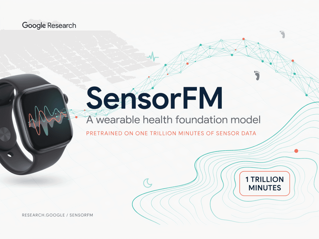 Google Research prezentuje SensorFM: model fundamentowy dla zdrowia, wytrenowany na bilionie minut danych z czujników