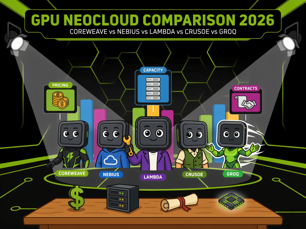 Rynek 'neochmur' GPU w 2026 roku: CoreWeave, Nebius, Lambda, Crusoe i Groq – analiza i porównanie